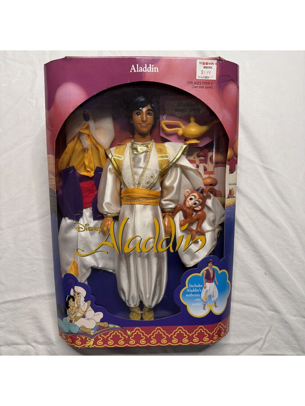 Disney's Aladdin Doll with City Outfit w/ Abu 1992 Mattel 2548 NRFB - #396